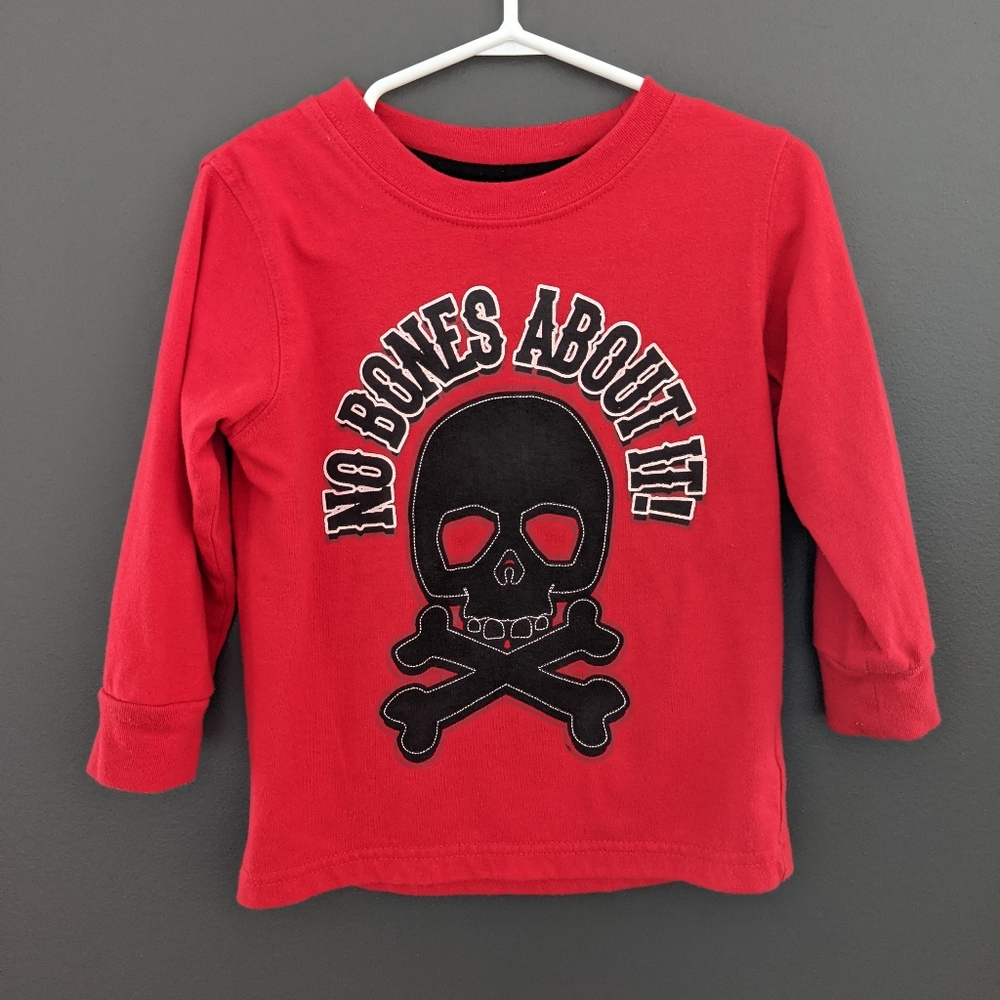 "No bones about it" red long sleeved shirt